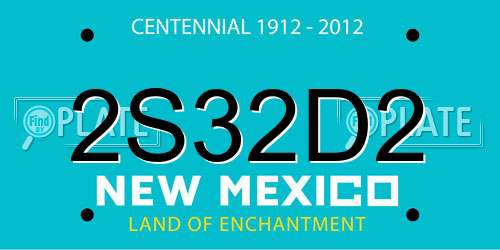 2S32D2 New Mexico License Plate