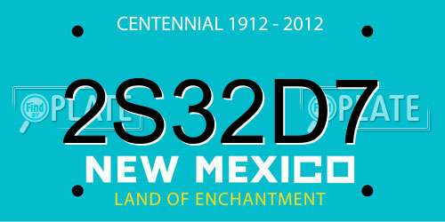 2S32D7 New Mexico License Plate