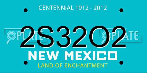 2S32O2 New Mexico License Plate