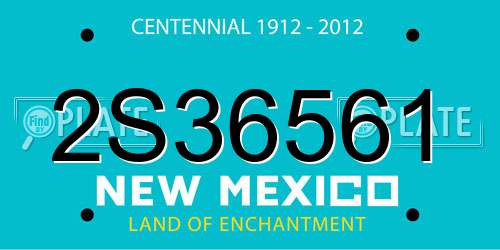 2S36561 New Mexico License Plate