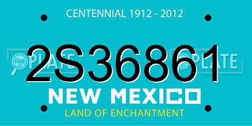 2S36861 New Mexico License Plate