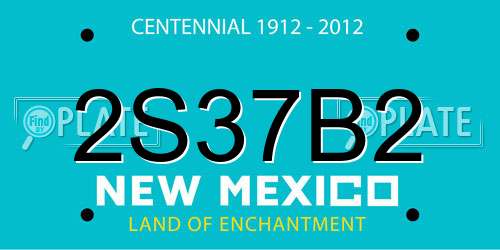 2S37B2 New Mexico License Plate