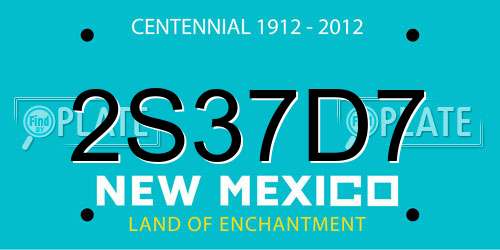 2S37D7 New Mexico License Plate