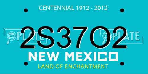 2S37O2 New Mexico License Plate