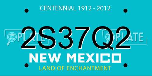 2S37Q2 New Mexico License Plate