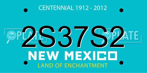2S37S2 New Mexico License Plate