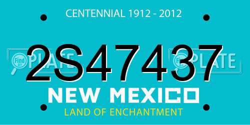 2S47437 New Mexico License Plate