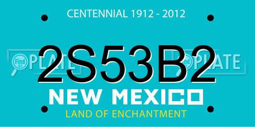 2S53B2 New Mexico License Plate