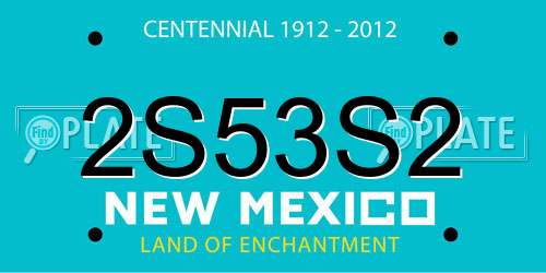 2S53S2 New Mexico License Plate