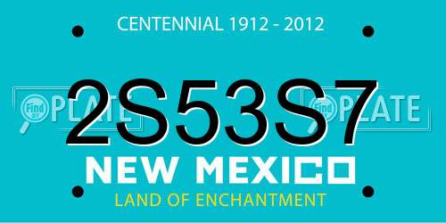 2S53S7 New Mexico License Plate