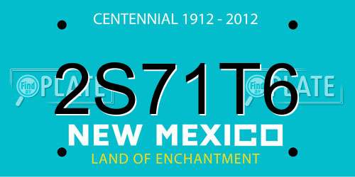 2S71T6 New Mexico License Plate