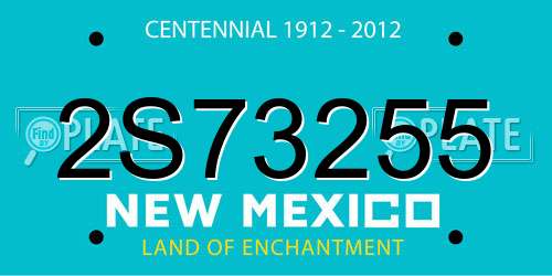 2S73255 New Mexico License Plate