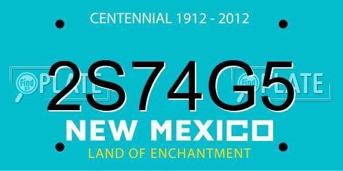 2S74G5 New Mexico License Plate