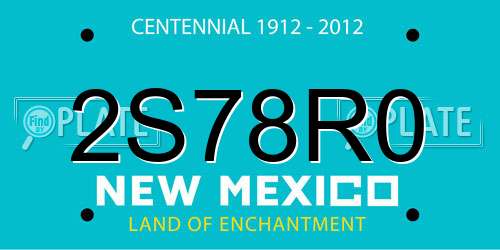 2S78R0 New Mexico License Plate