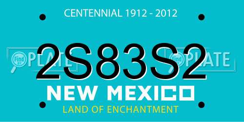 2S83S2 New Mexico License Plate