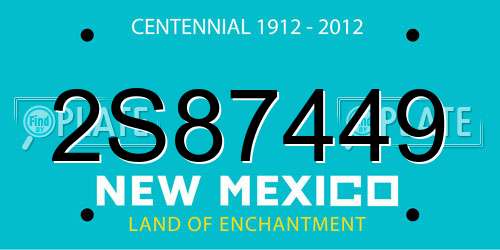 2S87449 New Mexico License Plate