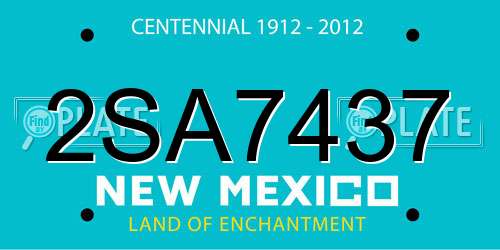 2SA7437 New Mexico License Plate