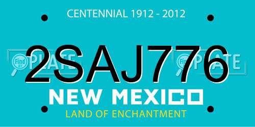 2SAJ776 New Mexico License Plate