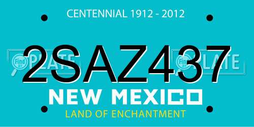 2SAZ437 New Mexico License Plate