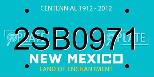 2SB0971 New Mexico License Plate