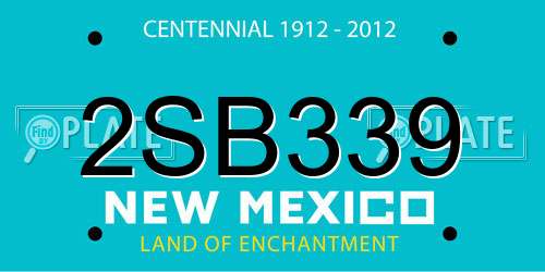 2SB339 New Mexico License Plate
