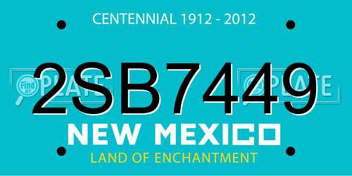 2SB7449 New Mexico License Plate