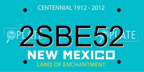 2SBE52 New Mexico License Plate