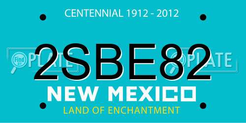 2SBE82 New Mexico License Plate