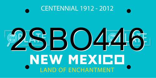 2SBO446 New Mexico License Plate