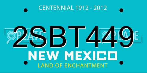 2SBT449 New Mexico License Plate