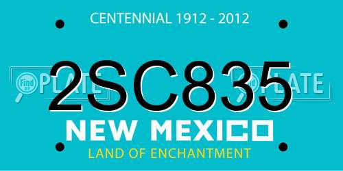 2SC835 New Mexico License Plate