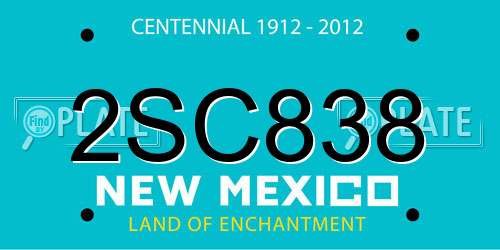 2SC838 New Mexico License Plate