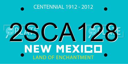 2SCA128 New Mexico License Plate