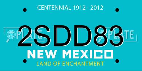 2SDD83 New Mexico License Plate