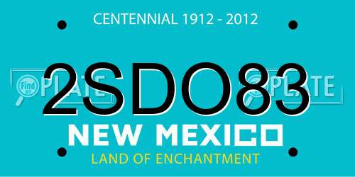 2SDO83 New Mexico License Plate