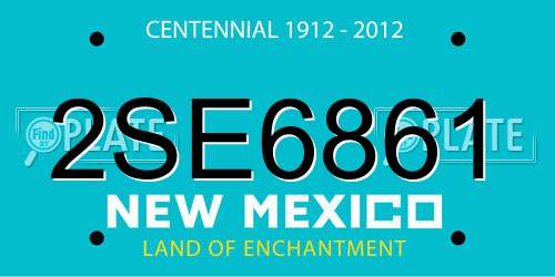 2SE6861 New Mexico License Plate