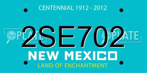 2SE702 New Mexico License Plate