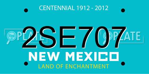 2SE707 New Mexico License Plate