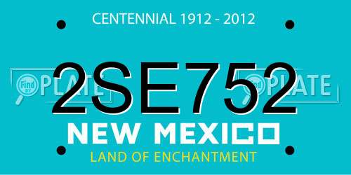 2SE752 New Mexico License Plate