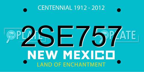 2SE757 New Mexico License Plate
