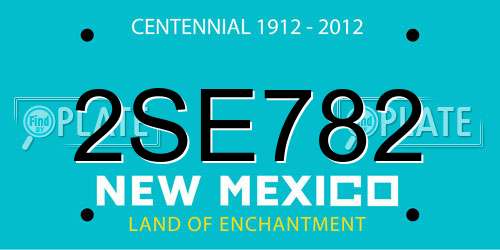 2SE782 New Mexico License Plate