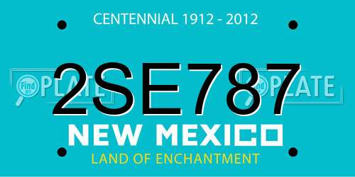 2SE787 New Mexico License Plate