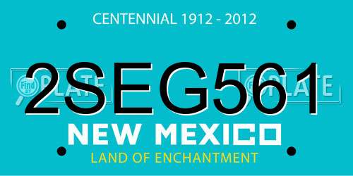2SEG561 New Mexico License Plate
