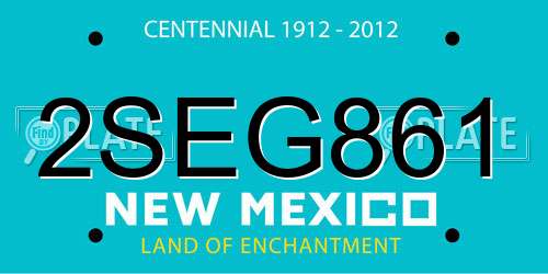 2SEG861 New Mexico License Plate