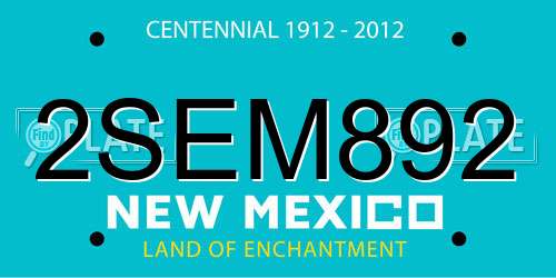 2SEM892 New Mexico License Plate