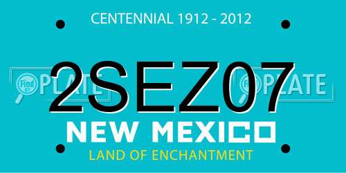 2SEZ07 New Mexico License Plate
