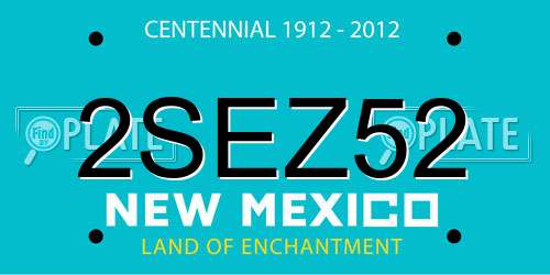 2SEZ52 New Mexico License Plate