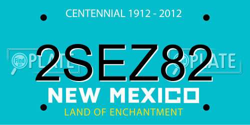 2SEZ82 New Mexico License Plate