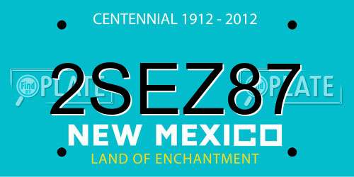 2SEZ87 New Mexico License Plate