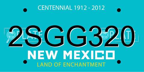 2SGG320 New Mexico License Plate
